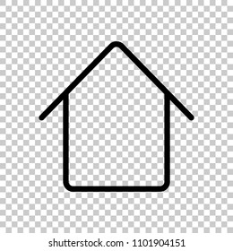 Simple house icon. On transparent background.