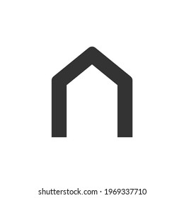 simple house icon on white background