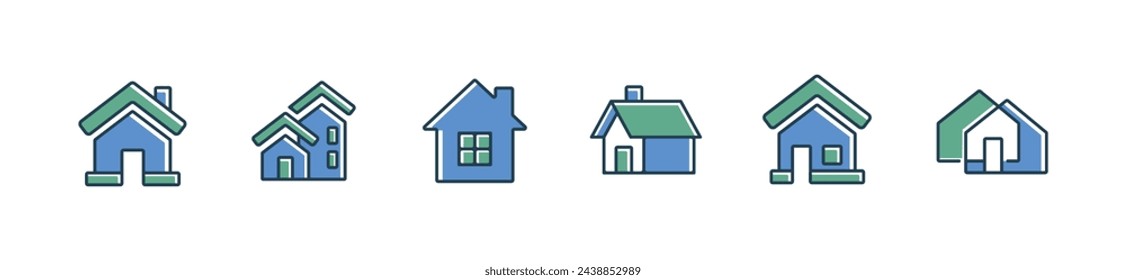 simple house icon set - property home symbol vector illustration	