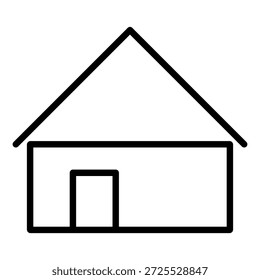 Simple house icon with smaller inset house outline on black background
