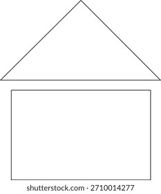 Simples ícone da casa com um telhado triangular.
