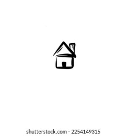 Diseño de vectores de iconos de la casa simple en blanco y negro 