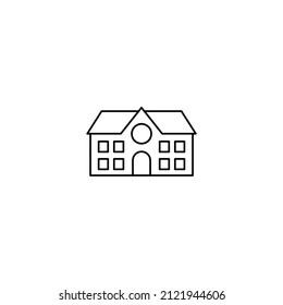 Simple House Icon. Vector Image.
House icon.building thin line design.two-storey vacation home vector illustration
