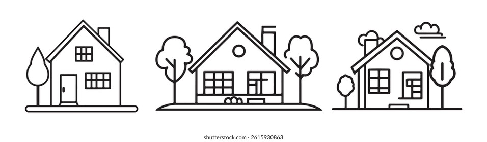 Simple House Icons Design Template