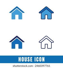 Iconos de la casa simple en diferentes diseños conjunto de Vector