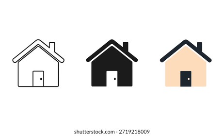 Simple house icons in different styles