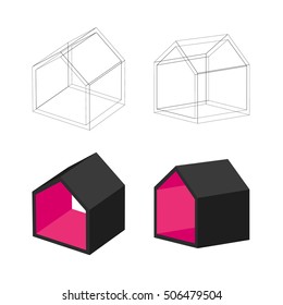 Simple house icons isolated on white background. Vector illustration.