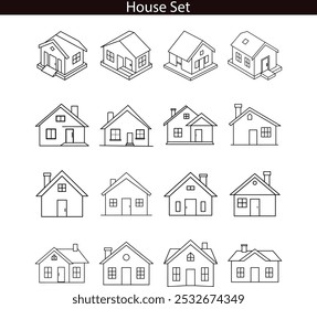 Simple House Icons Set For Design Projects