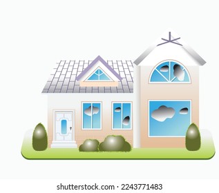Simple house illustration isolated on white background