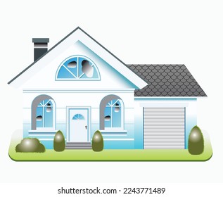 Simple house illustration isolated on white background