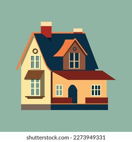 simple house illustration isolated on background vector