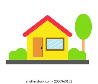 simple house illustration on white background