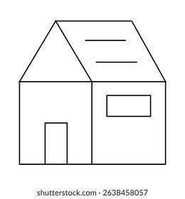 Simple house illustration. Outline of house illustration. Illustration of a house for coloring books