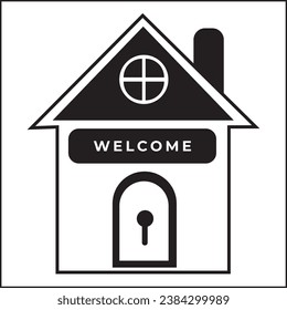 simple house illustration vector design with silhouette style. suitable for logos, icons, posters, t-shirt designs, stickers, advertisements, companies, concepts, websites.