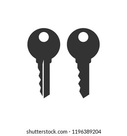 Simple house key black vector silhouette icon set. Keyword concept key icons.