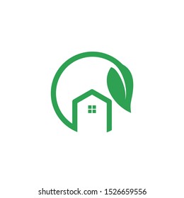 simple house leaf logo designs