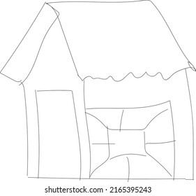 A Simple House Line Art Design