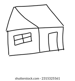 A simple house line art design.