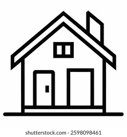 simple house line art vector icon