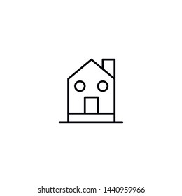 Simple house line icon. Stroke pictogram. Vector illustration isolated on a white background. Premium quality symbols. Vector sign for mobile app and web sites.