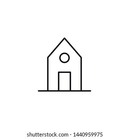 Simple house line icon. Stroke pictogram. Vector illustration isolated on a white background. Premium quality symbols. Vector sign for mobile app and web sites.