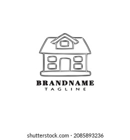 simple house logo cartoon icon design template black modern isolated vector illustration