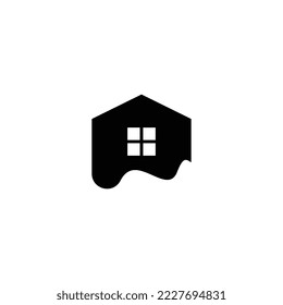 Vector de diseño de logotipo de casa simple en blanco y negro. Plantilla de logotipo de construcción