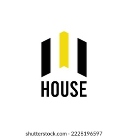 Vector de diseño de logotipo de casa simple. Plantilla de logotipo de construcción