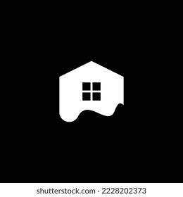 Vector de diseño de logotipo de casa simple en blanco y negro. Plantilla de logotipo de construcción