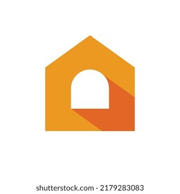 Simple house logo icon design template, home logo vector, flat design illustration