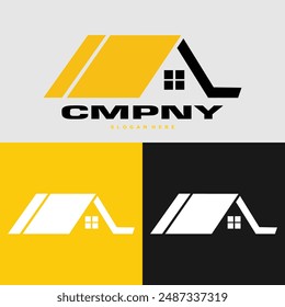 LOGOTIPO DE CASA SIMPLE CON FORMA DE LÁMPARA