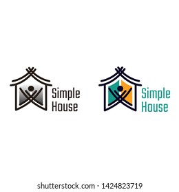 simple house logo in line style