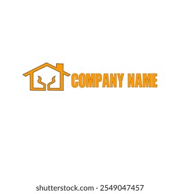 Simple House Logo
 A simple and minimalist logo featuring a house shape in orange.