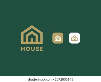 Simple House Logo: Minimalist Real Estate Brand Identity for Architecture, Building, Property and Construction. Elegant Home Vector Icon Design for Haven Living. The Simple Dwelling Illustration.