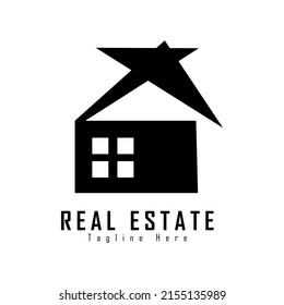 Logotipo de casa simple, logo inmobiliario vector diseño plano gráfico. Sobre fondo blanco.