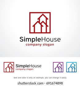 Simple House Logo Template Design Vector, Emblem, Design Concept, Creative Symbol, Icon