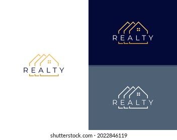 Simple house logo template for real estate