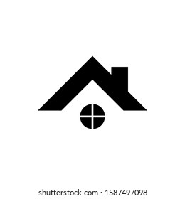 Simple House Logo Vector. Home Icon. Roof Logos. Property Line Design