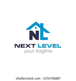 Simple House Next Level Logo Design Idea