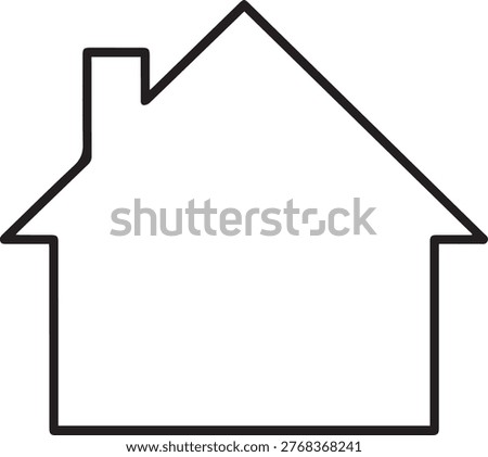 Simple house outline icon with building residence property structure architecture minimalist