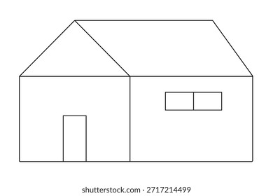 Simple contorno de la casa. Adecuado para colorear hojas.