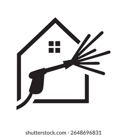 Simple House Pressure Washing Logo Clean, Minimalist, Strong Brand Symbol