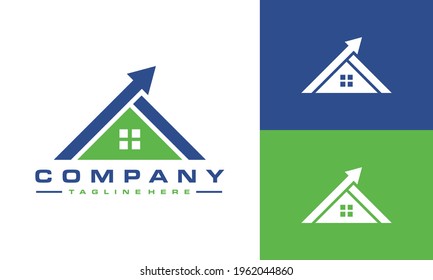 simple house roof arrow logo