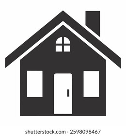simple house silhouette vector icon
