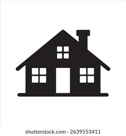 Simple House Silhouette Vector Icon – Minimal Real Estate Symbol	