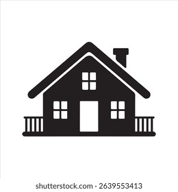 Simple House Silhouette Vector Icon – Minimal Real Estate Symbol	