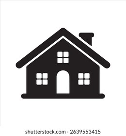 Simple House Silhouette Vector Icon – Minimal Real Estate Symbol	