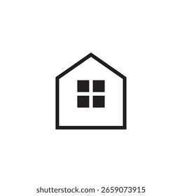 Silueta de casa simple con ventana