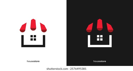 Simple House Store Logo. Home and Grocery Store Graphic Icons. Home Store Logo Design Template.