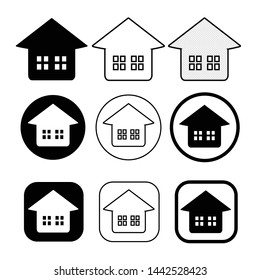 simple house symbol and home icon sign